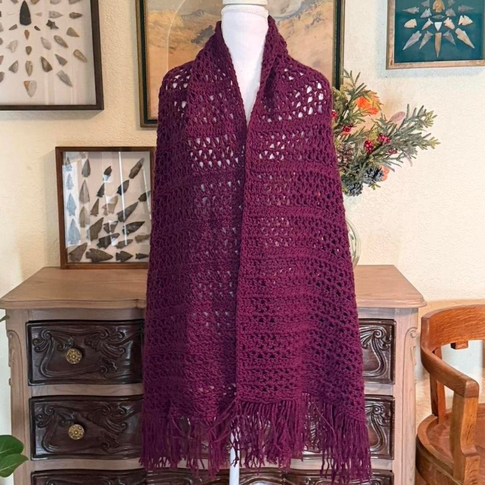 Cozy handmade crochet shawl